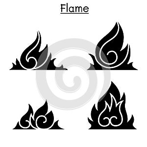 Flame , fire, burn vector illustration