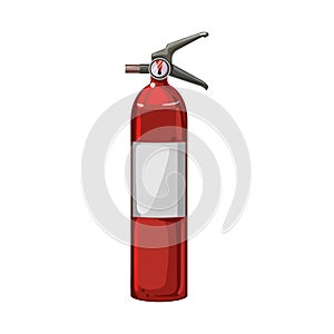 flame fire extinguisher cartoon vector illustration