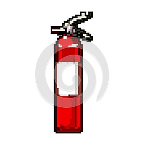 flame fire extinguisher game pixel art vector illustration