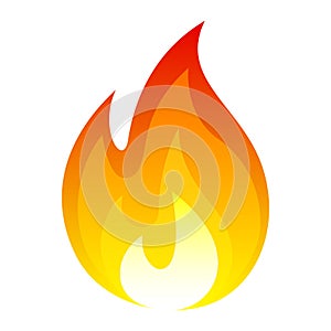 Flame of fire icon, bright hot symbol