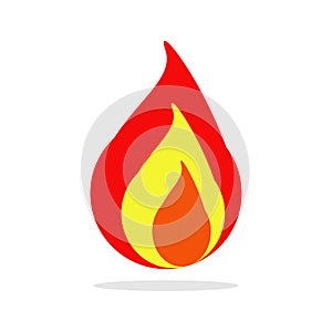 Flame fire icon, fire isolated on white background,  vector, illustration