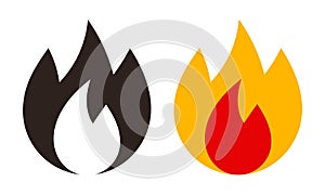 Flame fire icon set - vector illustration