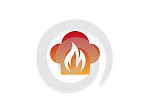 Flame of fire inside smolder logo