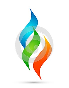 Flame fire logo, modern flames logotype symbol icon design vector on white background
