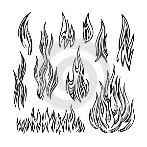 Flame Fire Set sketch