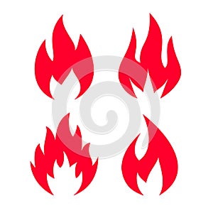 Flame fire silhouette vector icon
