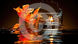 flame fire and water background
