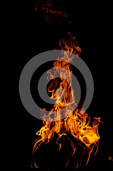 Flame fires. Burn lights on a black background. Fire flames on black background. Abstract fire flame background.