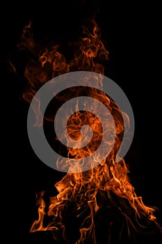 Flame fires. Burn lights on a black background. Fire flames on black background. Abstract fire flame background.