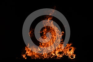 Flame fires. Burn lights on a black background. Fire flames on black background. Abstract fire flame background.