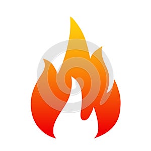 Flame. Four tongue fire. Icon illustration logo