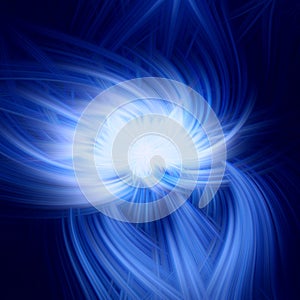 Flame fractal dark background blue. plasma