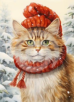 Flame-Furred Feline Fashionista: A Snowy Tale of a Talented Kitt