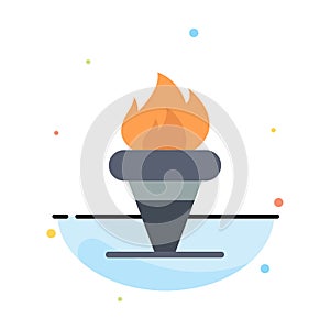 Flame, Games, Greece, Holding, Olympic Abstract Flat Color Icon Template photo