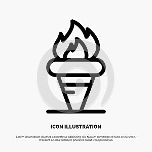 Flame, Games, Greece, Holding, Olympic Line Icon Vector photo