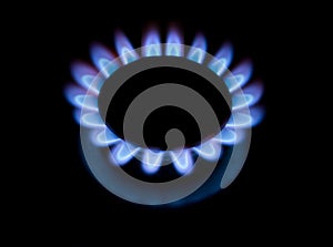 Flame of gas kitchen plate