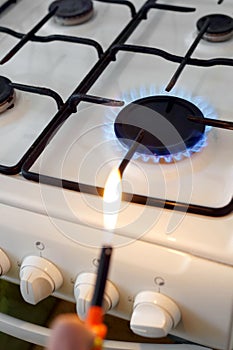 Flame of a gas stove