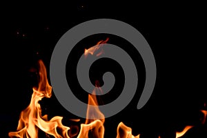 Flame heat fire abstract background black background.