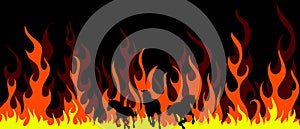 Flame horses