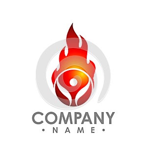 Flame logo fire icon. Fire flame logo design template.
