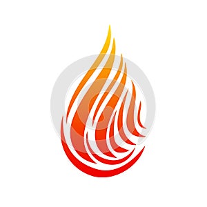 Flame icon. Many tongue fire. Icon illustration logo - vector