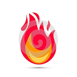 Flame icon. Simple illustration of fire in flat style. Icon illustration for design - vector.