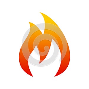 Flame icon. Two tongue fire - vector