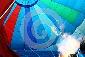 Flame inside a hot air balloon