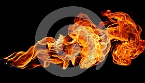 Flame isolated over black background