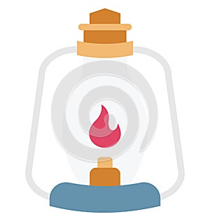 Flame Lantern Color Vector Icon which can easily modify or edit