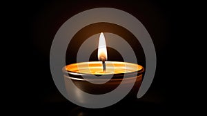 flame light on black background