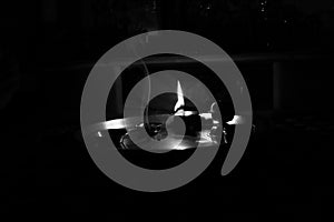 Flame light prayer devotional dark background