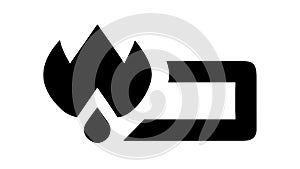 Flame and liquid outline fire water graphic danger , vector design Generative AI