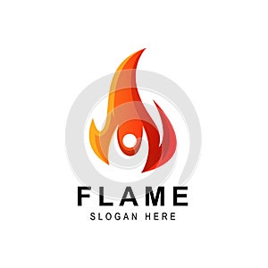 Flame Logo Burning Heat Fire Vector, Fire Logo Template Icon Design