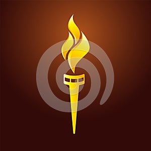 Flame logo gold