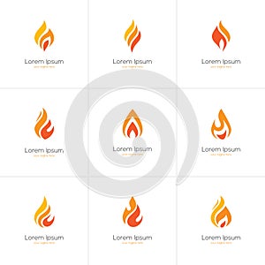 Flame logo set. photo