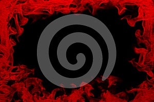 Flame red frame around the black background