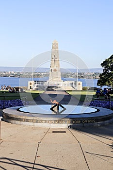 Flame of remembrance and Perth war memorial