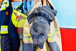 Flame retardant fire protection and work gloves photo