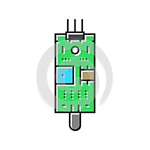 flame sensor module color icon vector illustration