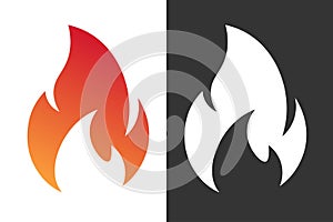 Flame. Simple icon set. Flat style element for graphic design. Vector EPS10 illustration.