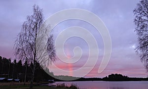 Flame sunset at lake Ã–je in Dalarna in Sweden