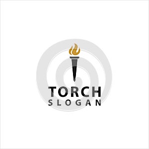 Flame torch logo vector design