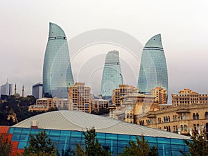 Flame towers Baku Azerbaijan