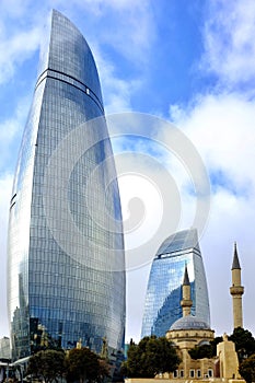 Flame towers and Shahids Mosque