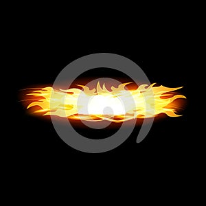 Flame vector icon.Realistic vector icon isolated on white background flame.