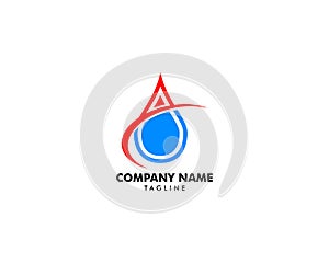 Flame and Water Logo Design, Plumbing and Heating Logo Design Template Vector