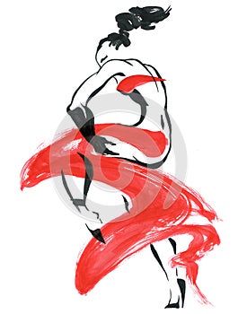 Flamenco. Beautiful Dancing Woman