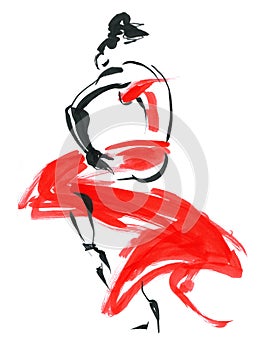 Flamenco. Beautiful Dancing Woman