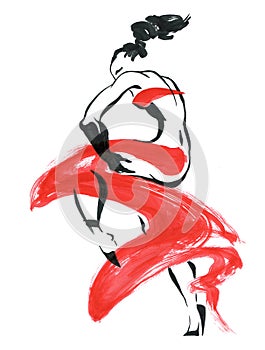 Flamenco. Beautiful Dancing Woman